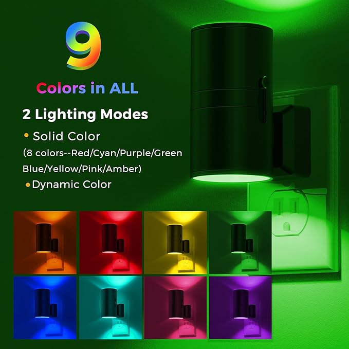 L LOHAS LED Night Light with Remote, Night Lights Plug into Wall, RGB Color - Image 2