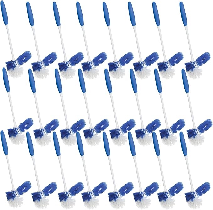 LOLA Classic Toilet Brush w/Under-The-Rim Scrubber, 24 Pack, Deep Cleans The by LolaProducts