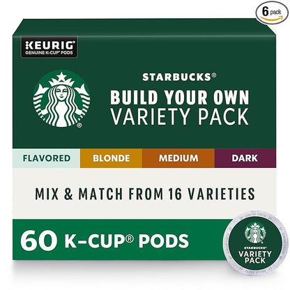 Starbucks K-Cup Coffee Pods, Custom Build Your Own Variety Pack, 60 Pods​ by StarbucksbyNespresso