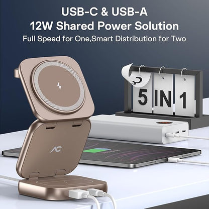 5-in-1 Wireless Charger for MagSafe, AC ISLAND Portable Travel Charging Station - Image 3