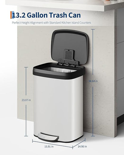 Garvee 13 gal / 50 L Metal Trash Can - Image 6