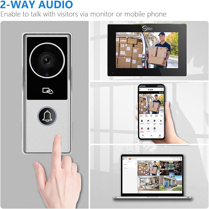 ANJIELO SMART Wired Video Intercom System, Video Doorbell Door Phone System - Image 5