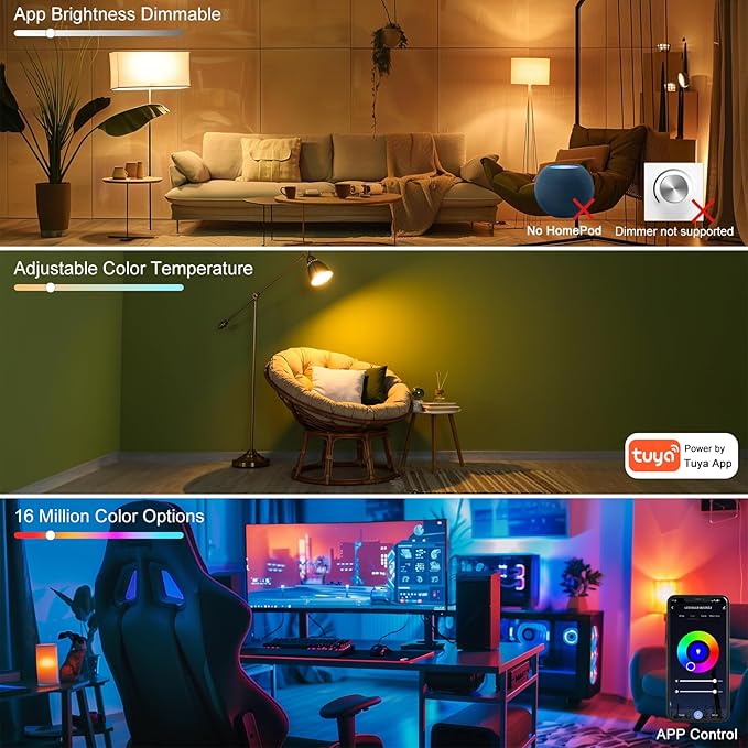 HYDONG Smart Light Bulbs，BR30 Smart Bulbs Compatible - Image 3