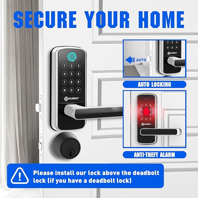 Smart Lock with Handle: Wi-Fi Keyless Entry Door Lock - Image 4