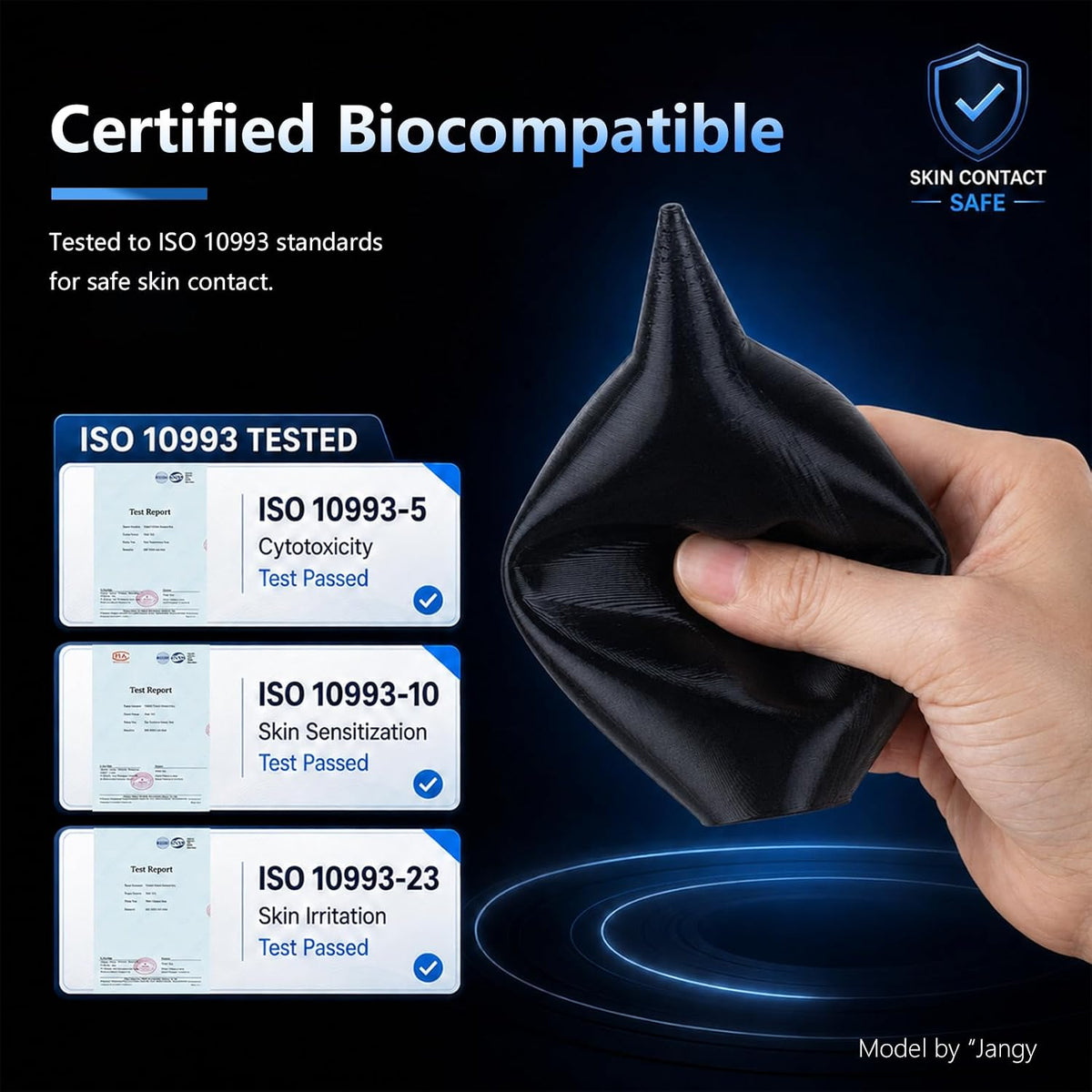 Siraya Tech Flex TPU 85A 3D Printer Filament, ISO 10993 Tested, Black, 1kg
