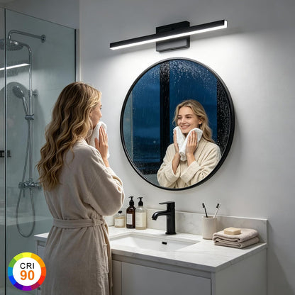 izorro modern bathroom vanity light 24 inch, rotatable shown in use