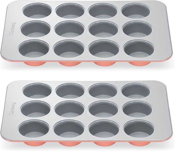 Caraway Non-Stick Ceramic 12-Cup Muffin Pan Duo by Caraway