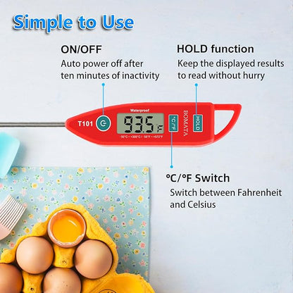 BOMATA 2 Pack Waterproof IPX7 Meat Thermometer Instant Read Food Thermometer - Image 5