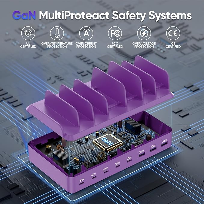 300W Charging Station for Multiple Devices, 8 Port Multi USB C Fast Charger - Image 6