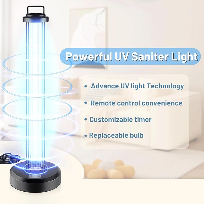 100W UV Sanitizer Light, Portable Ultraviolet Light - Image 2