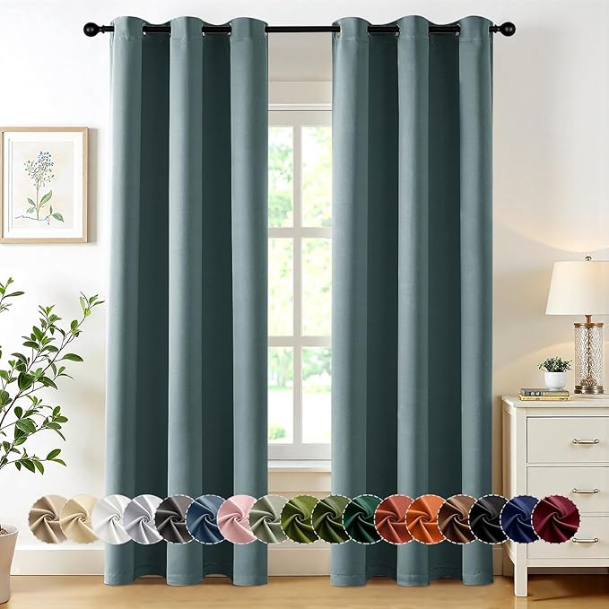 MIULEE Dusty Blue Blackout Curtains by MIULEE