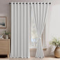JIUZHEN Greyish White Blackout Curtains by JIUZHEN