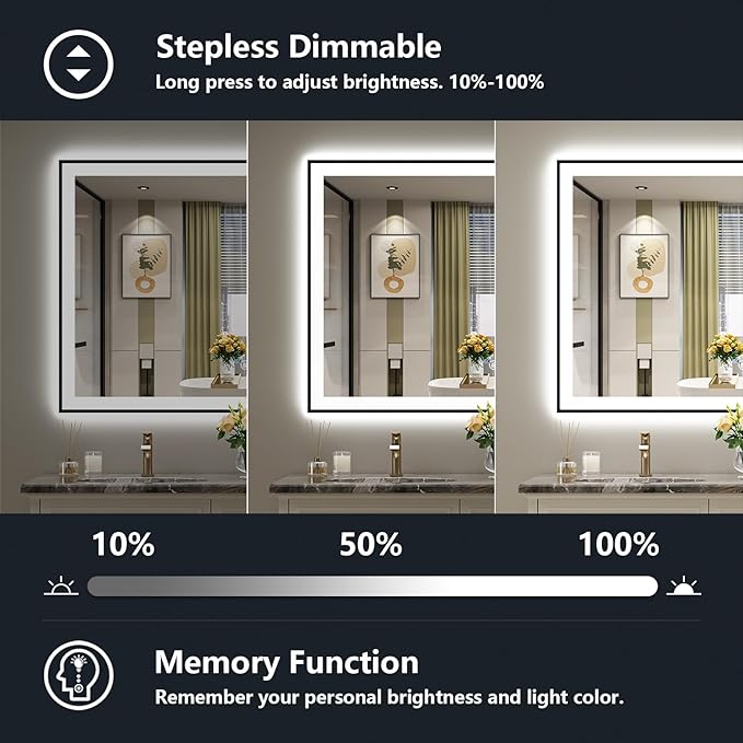 YEELAIT 55x30 Inch LED Bathroom Mirror - Image 4