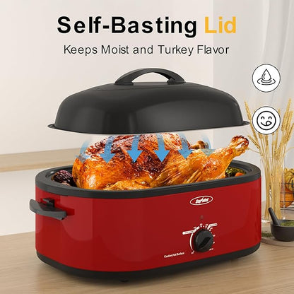 Sunvivi Roaster Oven with Self-Basting Lid, 20 Quart Electric Roaster with - Image 4