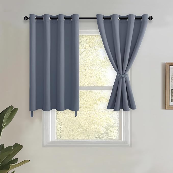 JIUZHEN Short Curtains Kitchen Half Window Blackout Curtains by JIUZHEN