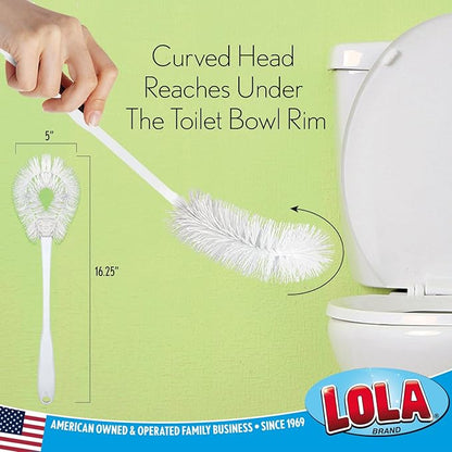 LOLA Toilet Bowl Brush w/Curved Head, 4 Pack, Coated Wire, Durable Poly Bristles - Image 2