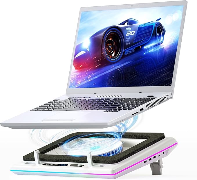 llano RGB Laptop Cooling Pad, Powerful Turbofan, Quiet Cooling, Touch Control by llanoforabetterlife