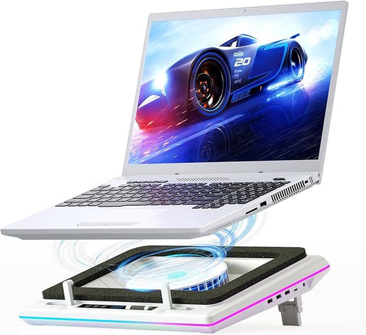 llano RGB Laptop Cooling Pad, Powerful Turbofan, Quiet Cooling, Touch Control by llanoforabetterlife