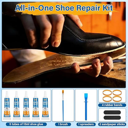Shoe Glue | 5 x 15 ML Tube Clear Adhesive Glue Shoe Care Kit Repairs Soles - Image 2