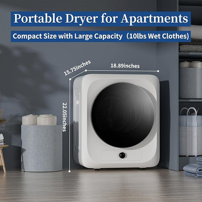 VCJ Portable Clothes Dryer for Apartment, 10lbs Compact Electric Laundry Dryer - Image 2
