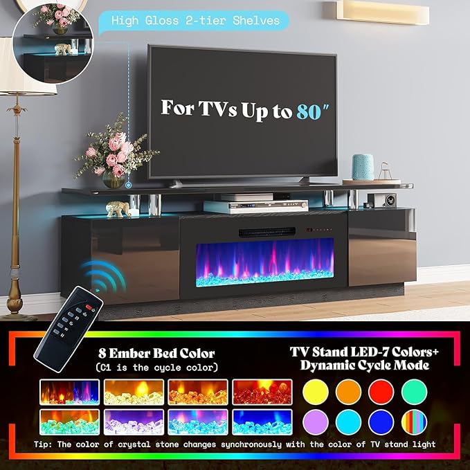 AMERLIFE Fireplace TV Stand - Image 3