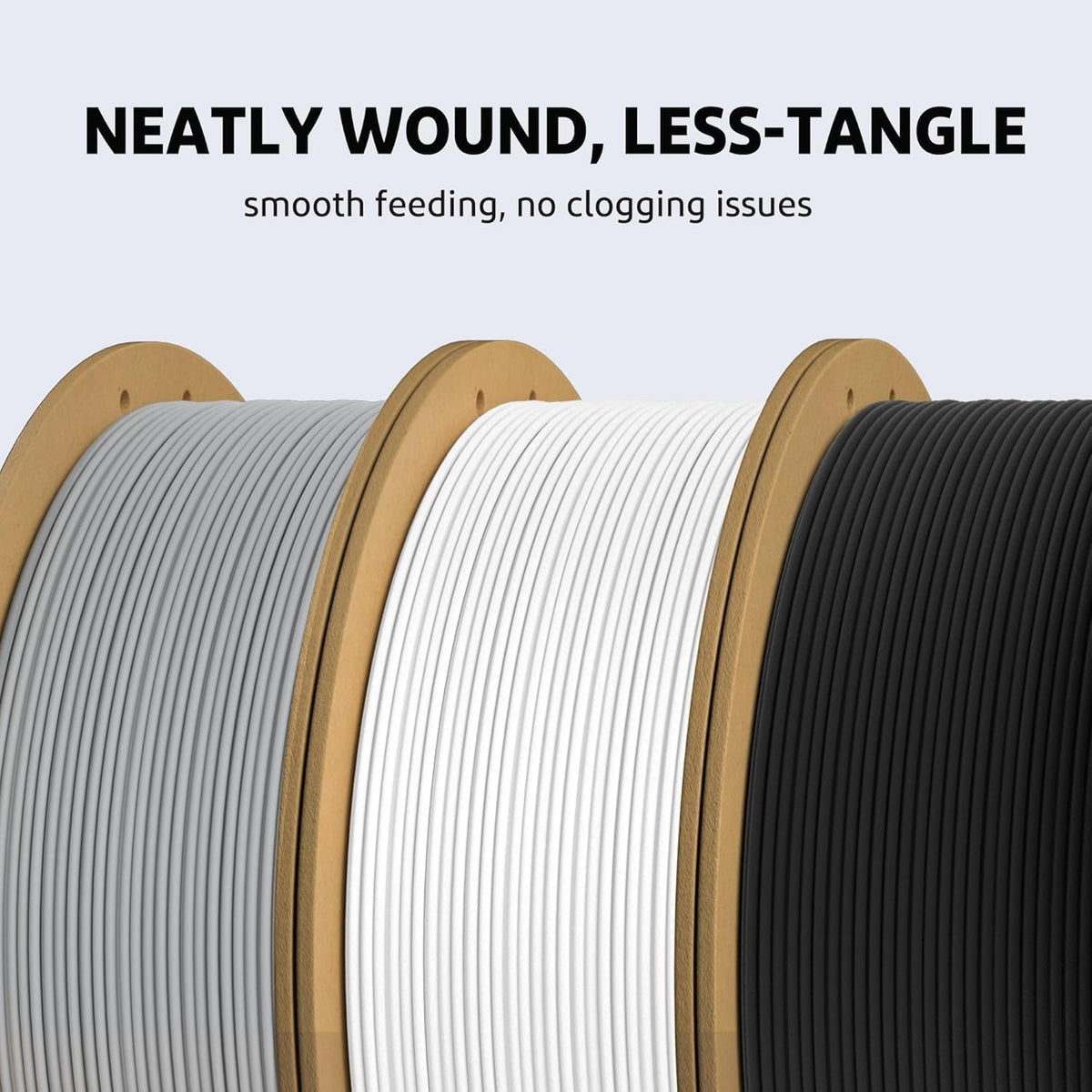 ELEGOO PLA Plus 3D Printer Filament 1.75mm Black 4KG, Neatly Wound