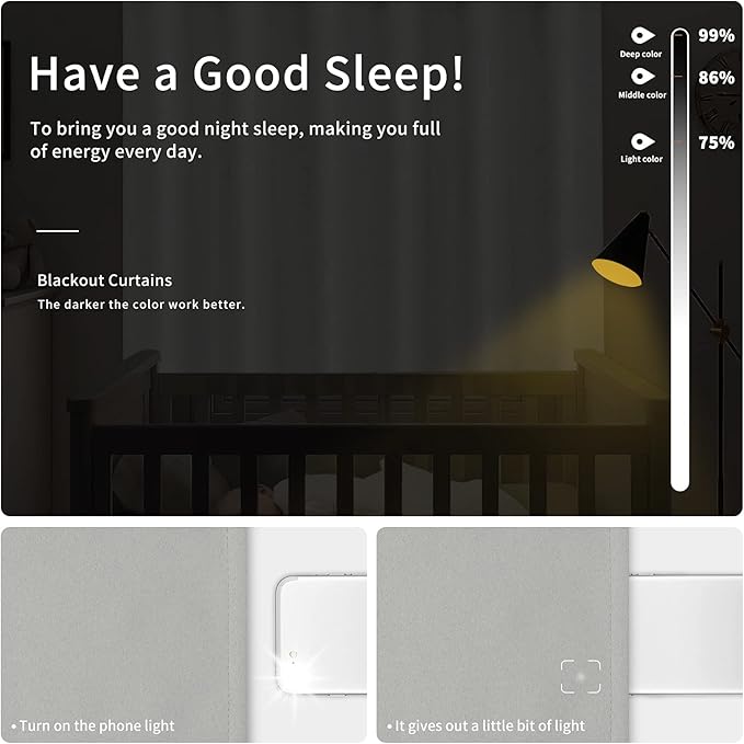 Easy-Going Blackout Curtains for Bedroom, Solid Thermal Insulated Grommet and - Image 2