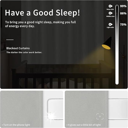 Easy-Going Blackout Curtains for Bedroom, Solid Thermal Insulated Grommet and - Image 2