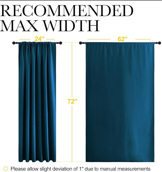 NICETOWN 2 Panels Blackout Curtains, Rod Pocket Window Curtains Room Darkning - Image 6