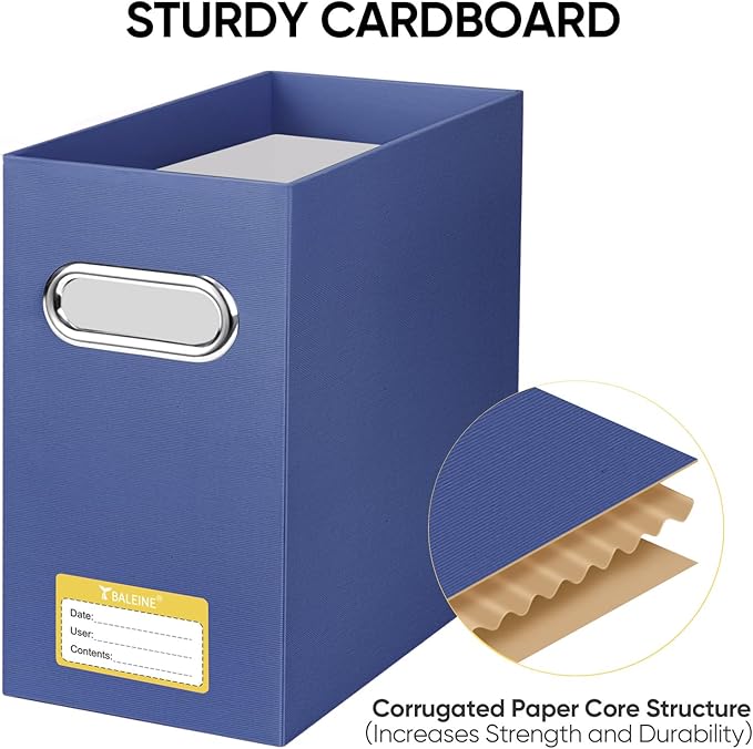 BALEINE File Organizer Box, Cardboard File Folder Organizer - Image 4