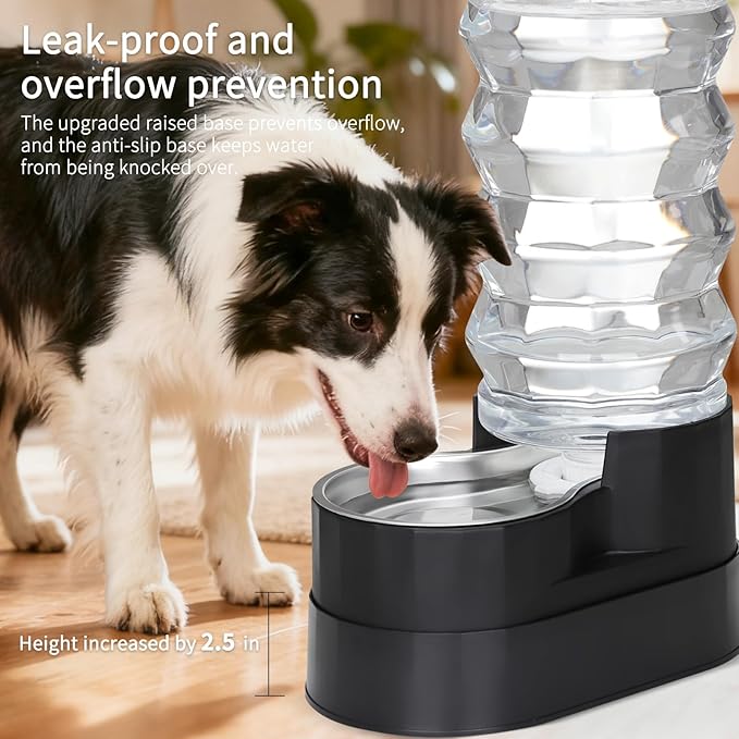 RIZZARI Automatic Dog Water Dispenser: 9L Black Elevated Feeder - Image 3