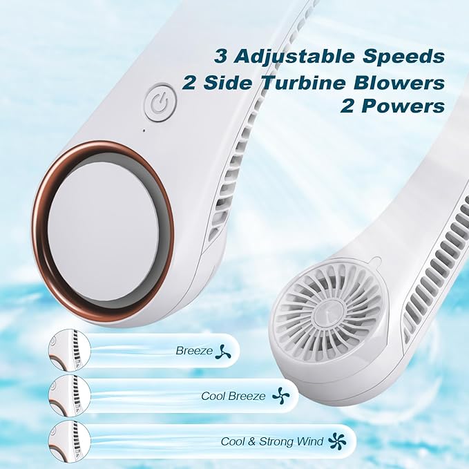 CIVPOWER Neck Fan: Portable Personal Neck Cooling Rechargeable Bladeless Fan - Image 3