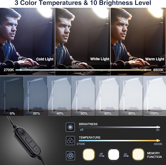 Lighting for Video Calls, 30 Light Modes Video Conference Light, Desk Ring Light - Image 4