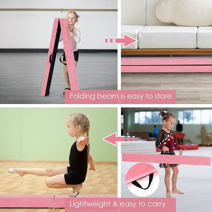Giantex 7FT/8FT/9FT Balance Beam, Folding Gymnastics Beam w/Carry Handles - Image 5