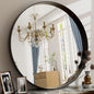 32 Inch Round Bathroom Mirror - Wall Mounted Circle Mirror with Metal Frame, Modern Home Suitable for Bathroom, Vanity, Entryway, Living Room, Wall Decor,Black