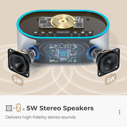 uscce Alarm Clock Bluetooth FM Radio: 10W Stereo Sound Speaker - Image 3