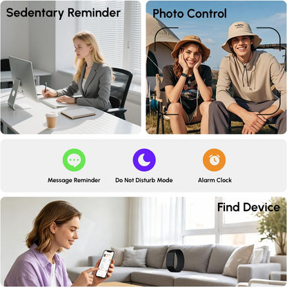 screenless fitness tracker smart band, sleep, hrv, heart, front angle view