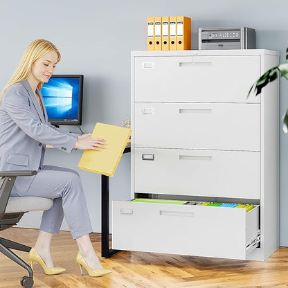 4 Drawer File Cabinets for Home Office, Metal Filing Cabinet - Image 2