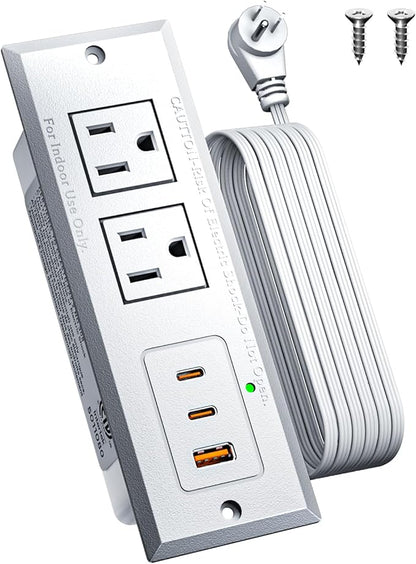 Recessed Power Strip with 20W USB C Port, Fast Charging USB A Port Conference by DOACE