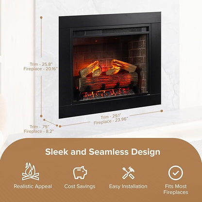 Modern Ember Uptown 23" Smart Electric Fireplace Insert + Trim Kit, Alexa/WiFi - Image 5