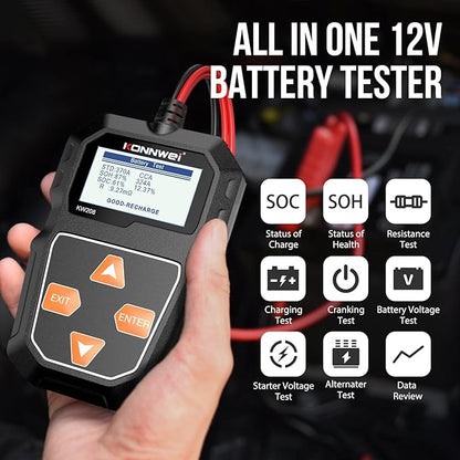 KONNWEI KW208 12V Car Battery Tester, Battery Load Tester Automotive 12V - Image 2