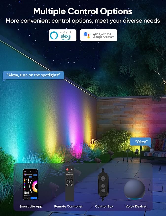APPECK Smart Landscape Lighting Kit 36W, RGBCW Smart Landscape Lights 6 Pack - Image 6