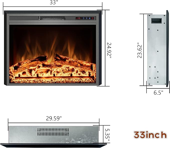 Electric Fireplace, Recessed Fireplace Heater - Image 6