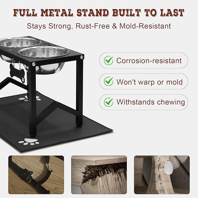 Elevated Dog Bowls, Metal Raised Dog Bowl Stand - Image 4