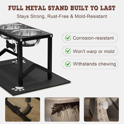 Elevated Dog Bowls, Metal Raised Dog Bowl Stand - Image 4