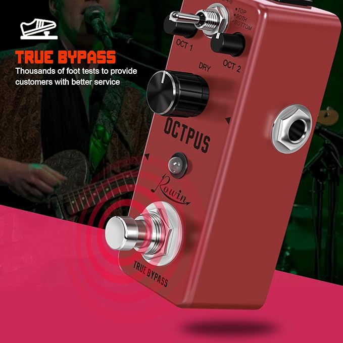 Rowin Polyphonic Octave Guitar Effects Pedal Pure Octopus Digital Mini Single - Image 5