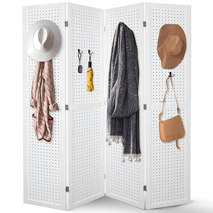 Babion 4 Panel Pegboard Display, Peg Board Room Divider Freestanding Folding by BabionDecorateYourhome