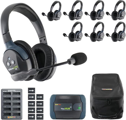EARTEC HUB8D Ultralite-HD 8 Person Full Duplex Wireless Intercom Headset by Eartec