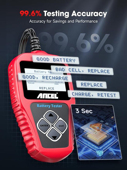 ANCEL BA101 Car Battery Tester, 12V Digital Automotive Alternator Meter - Image 4