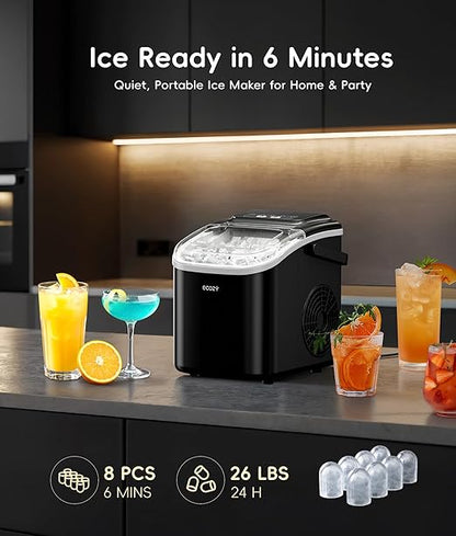 ecozy Portable Ice Makers Countertop, 8 Cubes in 6 Mins, Bullet Ice Maker - Image 3